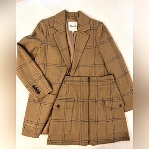 Madewell Wool Blazer and Skirt Set
